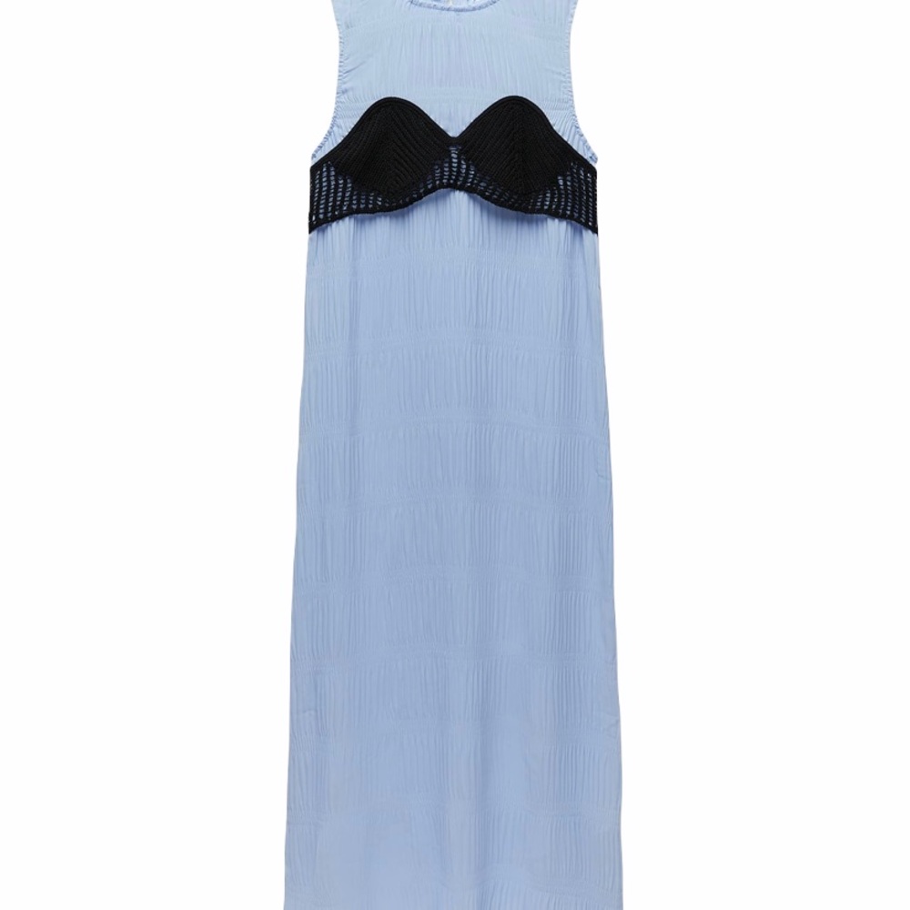 ZARA Pleated Crocheted Dress S NWT - Picture 2 of 10